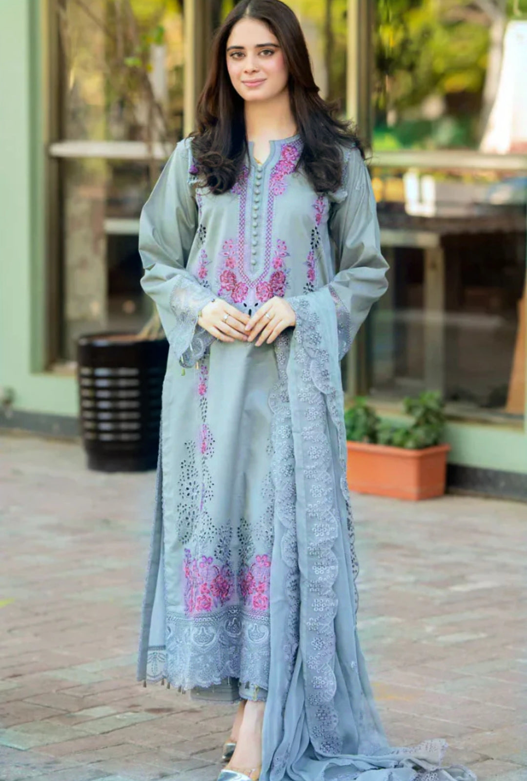 Summer Collection MUSHQ unstitched 3 piece lawn dress