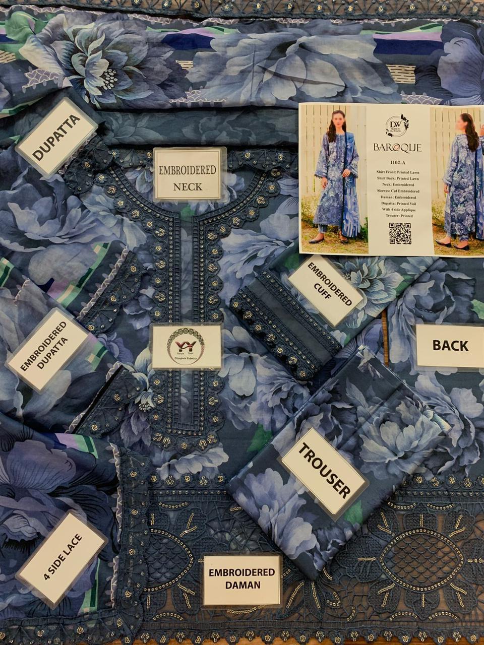 SUMMER LAWN COLLECTION BAROQUE UNSTITCHED 3 PIECE