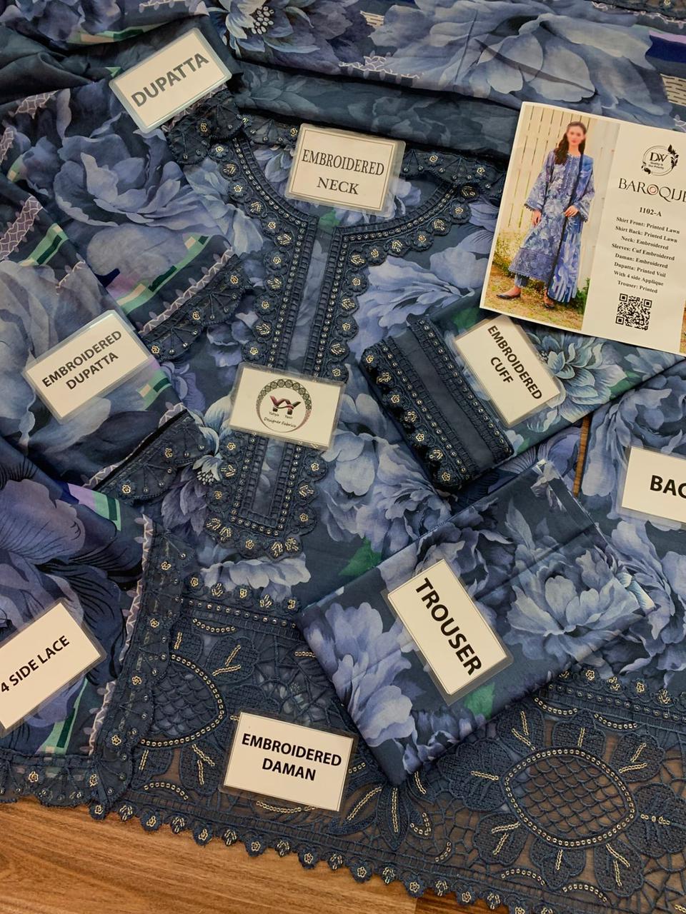 SUMMER LAWN COLLECTION BAROQUE UNSTITCHED 3 PIECE