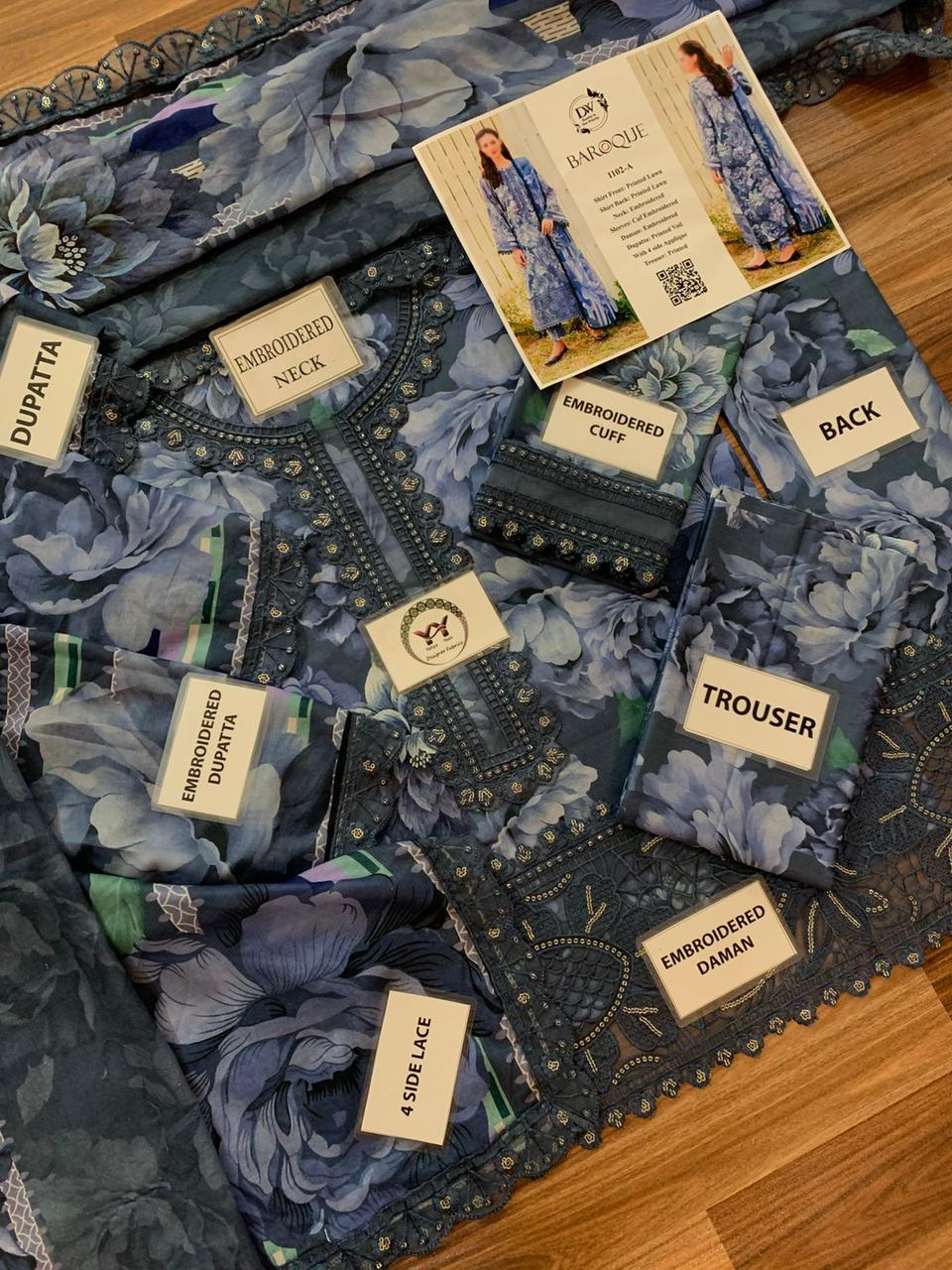 SUMMER LAWN COLLECTION BAROQUE UNSTITCHED 3 PIECE