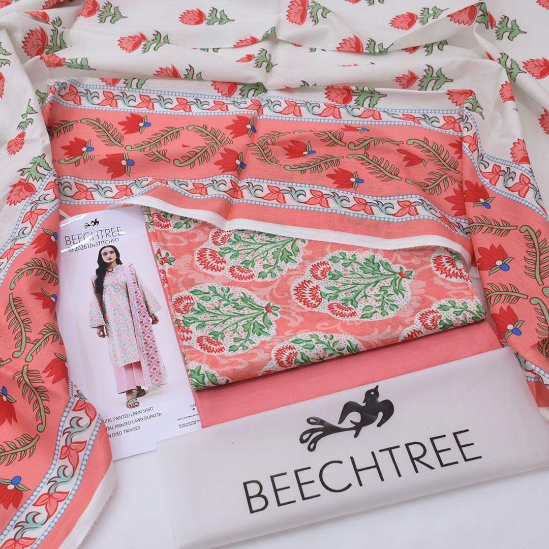 SUMMER LAWN COLLECTION BEECHTREE 3 PIECE UNSTITCHED DIGITAL BEAUTIFUL DIFFERENT PRINTS