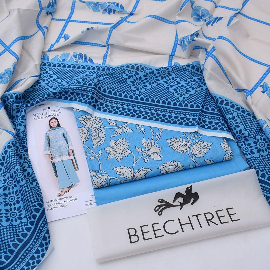 SUMMER LAWN COLLECTION BEECHTREE 3 PIECE UNSTITCHED DIGITAL BEAUTIFUL DIFFERENT PRINTS