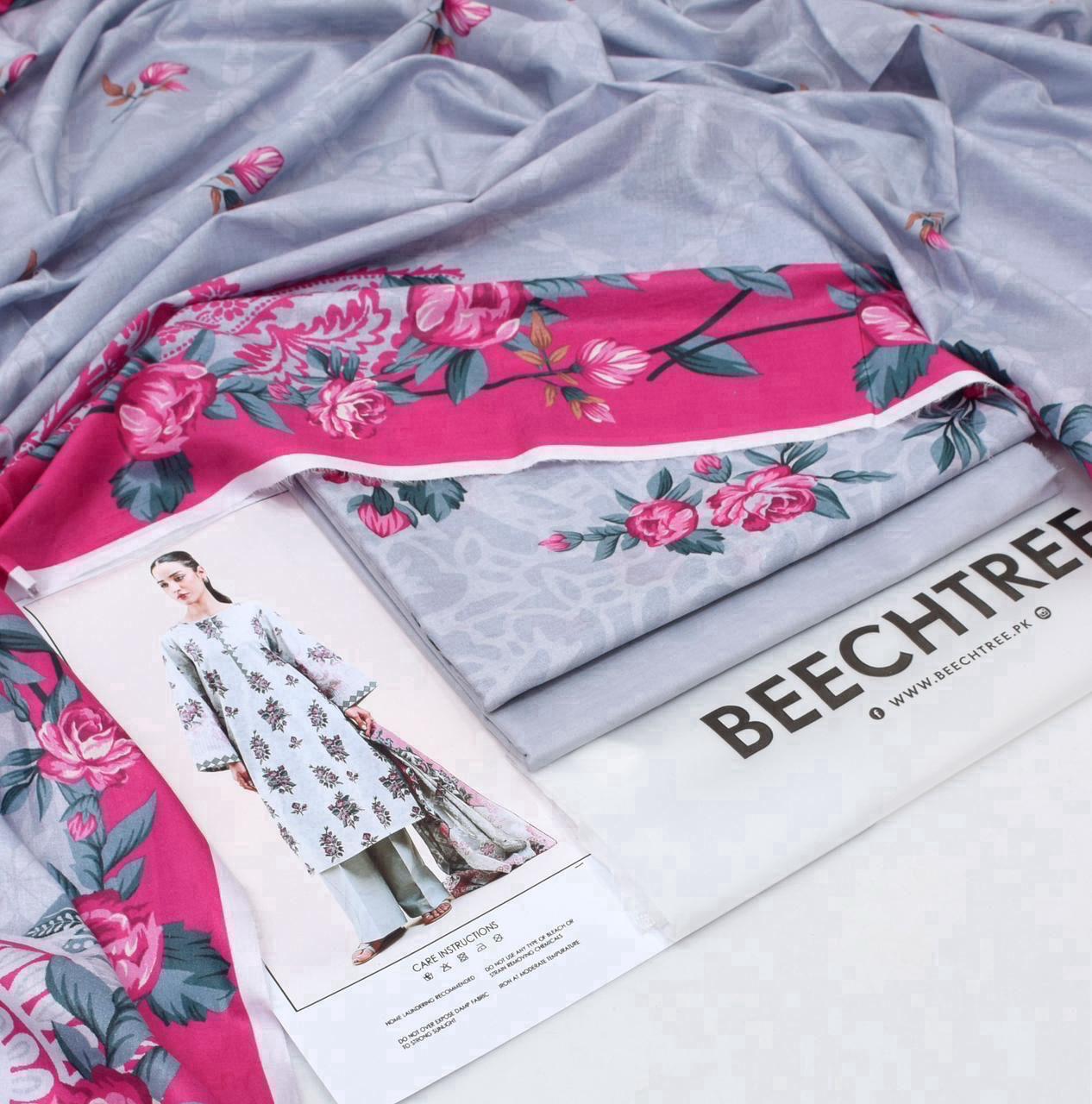 SUMMER LAWN COLLECTION BEECHTREE 3 PIECE UNSTITCHED DIGITAL BEAUTIFUL DIFFERENT PRINTS