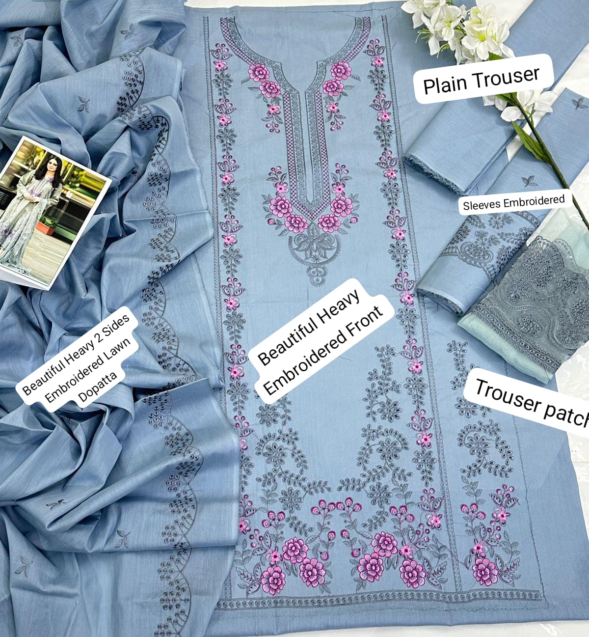 Summer Collection MUSHQ unstitched 3 piece lawn dress