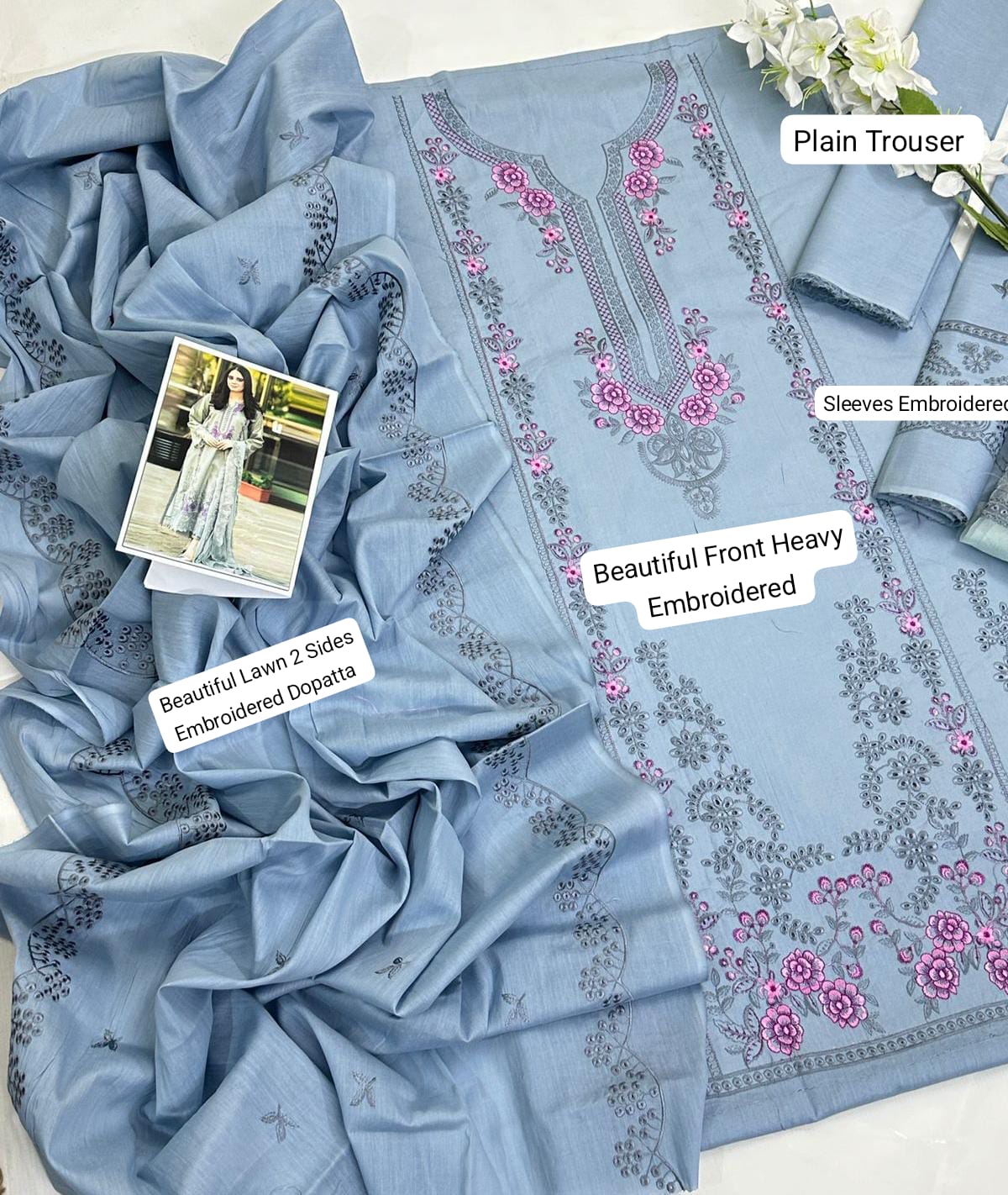 Summer Collection MUSHQ unstitched 3 piece lawn dress