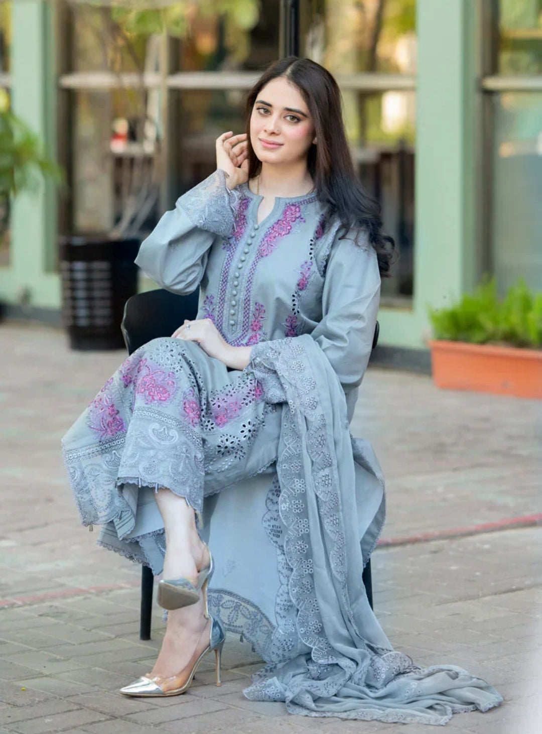 Summer Collection MUSHQ unstitched 3 piece lawn dress