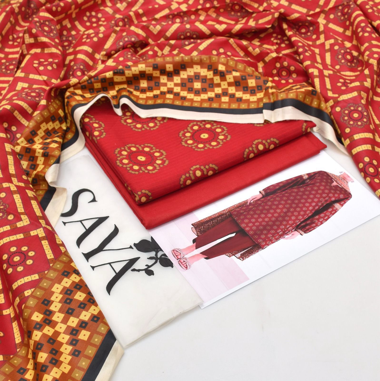 SUMMER LAWN COLLECTION SAYA BRAND UNSTITCHED 3 PIECE