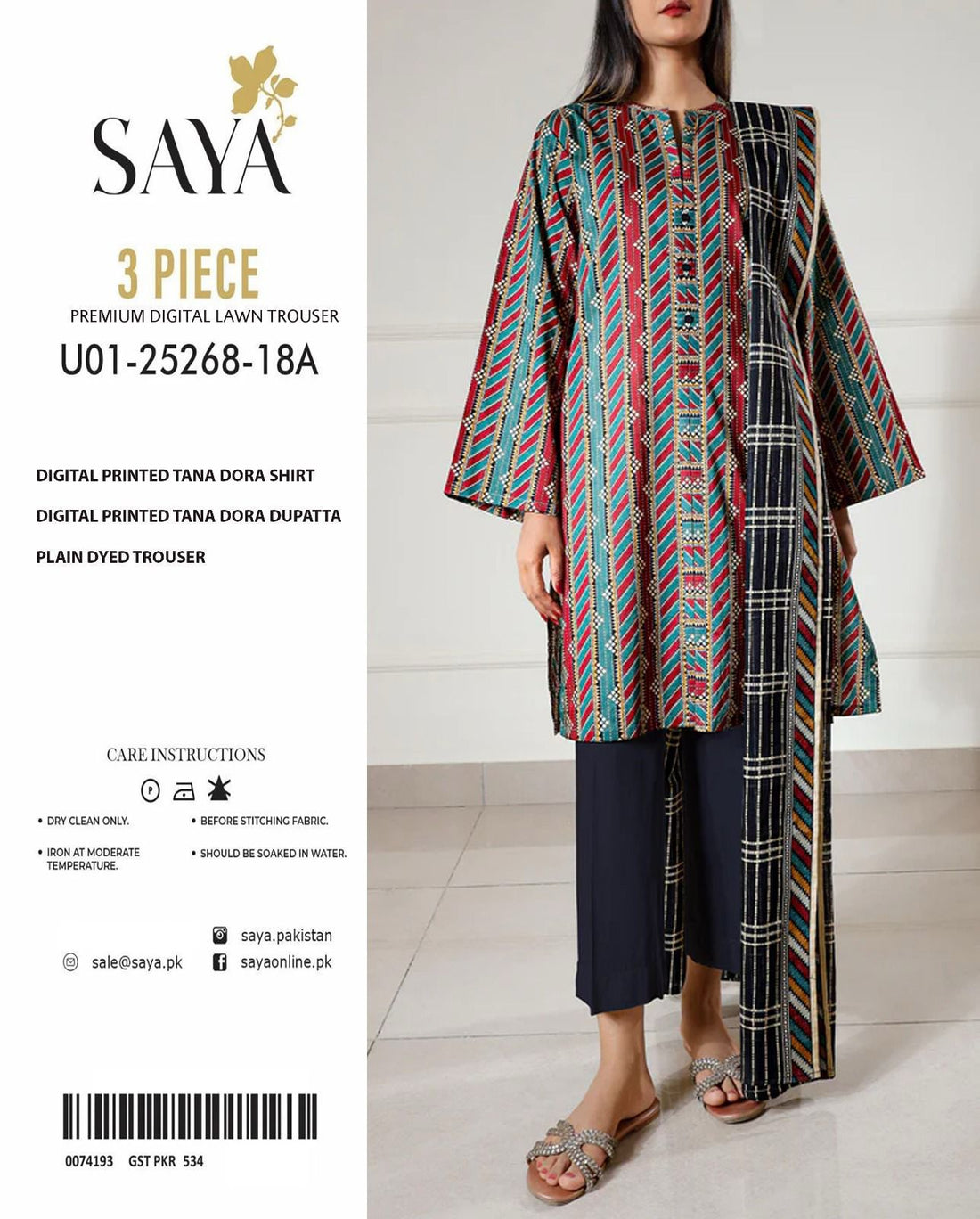 SUMMER LAWN COLLECTION SAYA BRAND UNSTITCHED 3 PIECE