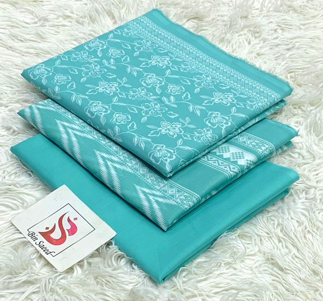 SUMMER LAWN COLLECTION  BIN SAEED BRAND UNSTITCHED BEAUTIFUL DIFFERENT PRINTED 3 PIECE