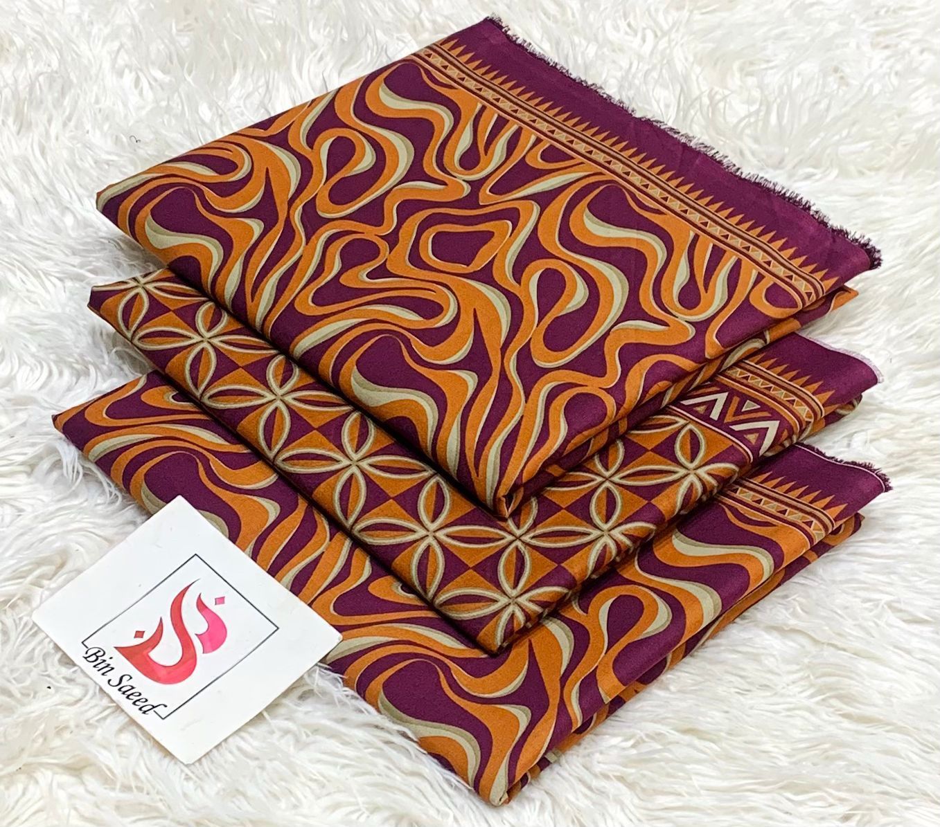 SUMMER LAWN COLLECTION  BIN SAEED BRAND UNSTITCHED BEAUTIFUL DIFFERENT PRINTED 3 PIECE