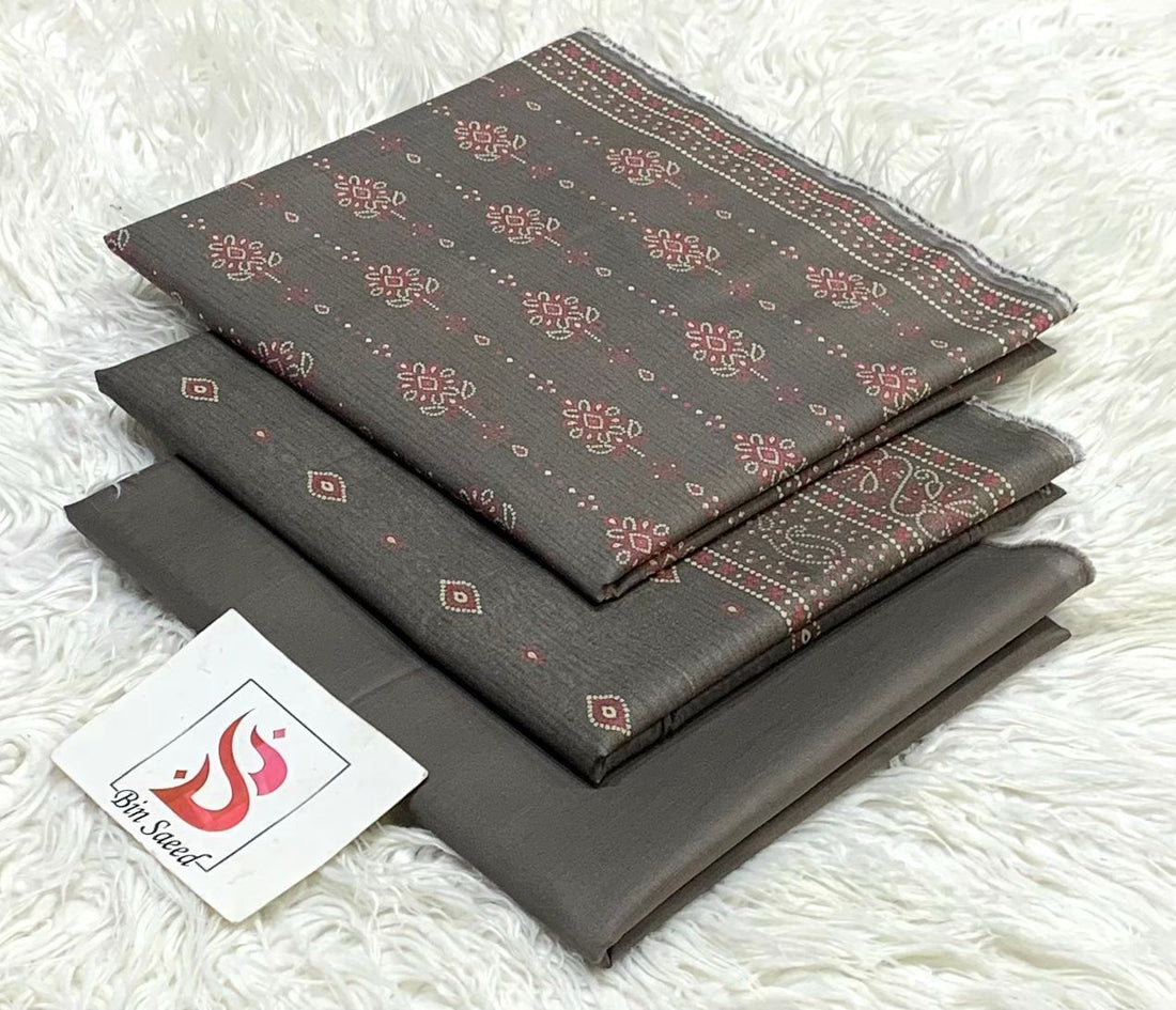 SUMMER LAWN COLLECTION  BIN SAEED BRAND UNSTITCHED BEAUTIFUL DIFFERENT PRINTED 3 PIECE