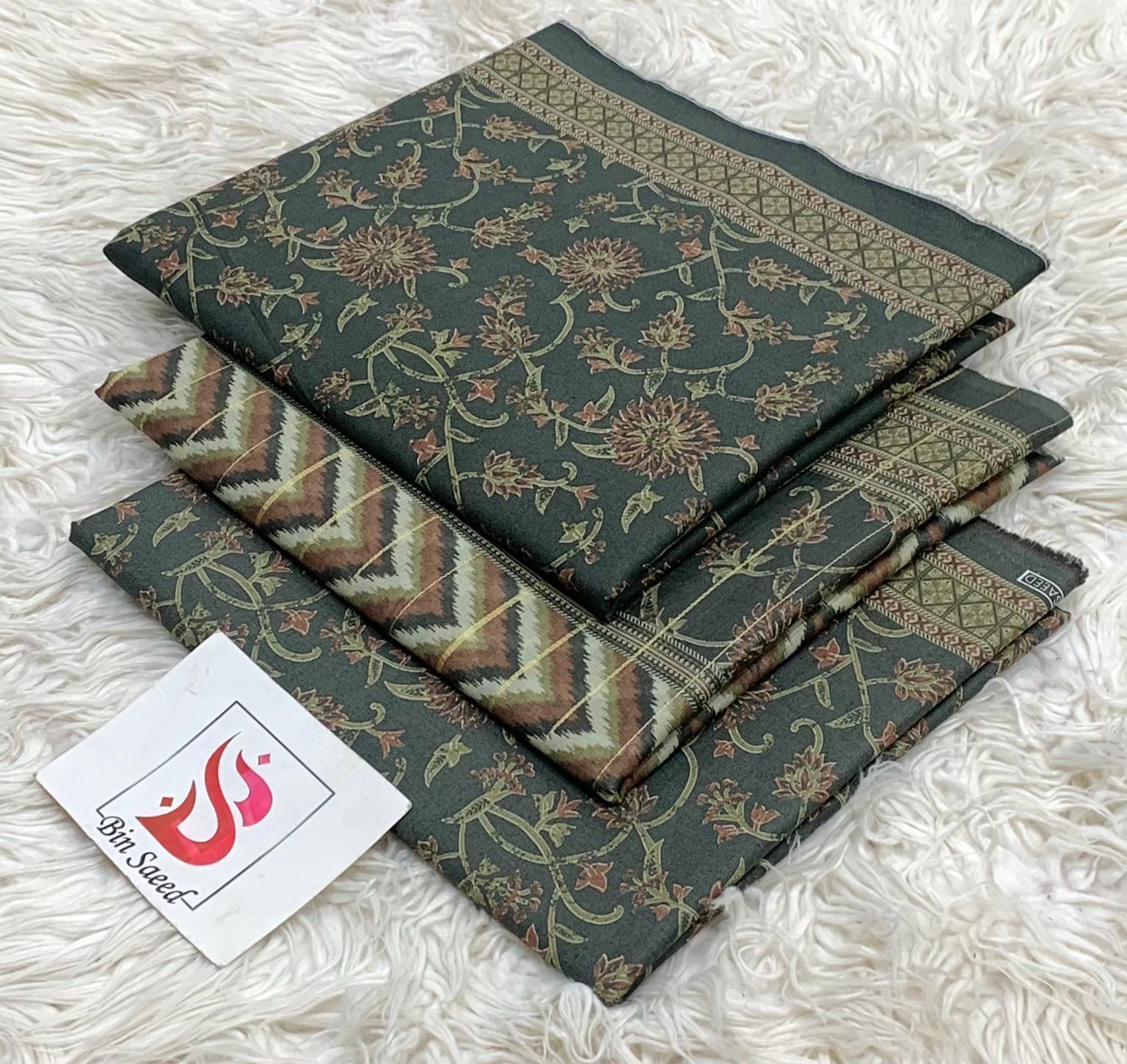 SUMMER LAWN COLLECTION  BIN SAEED BRAND UNSTITCHED BEAUTIFUL DIFFERENT PRINTED 3 PIECE