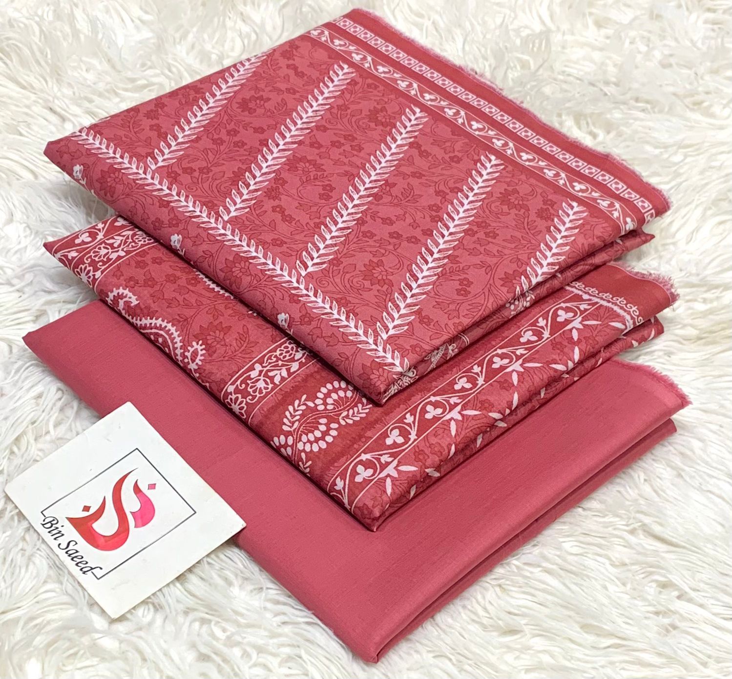 SUMMER LAWN COLLECTION  BIN SAEED BRAND UNSTITCHED BEAUTIFUL DIFFERENT PRINTED 3 PIECE