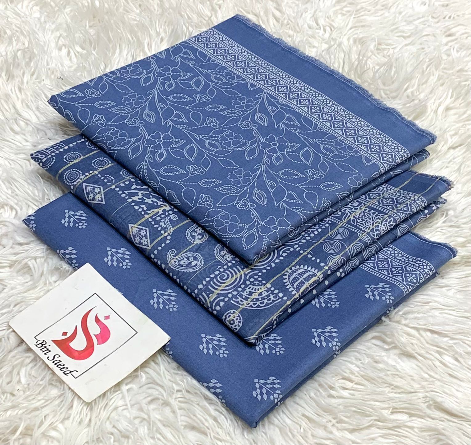 SUMMER LAWN COLLECTION  BIN SAEED BRAND UNSTITCHED BEAUTIFUL DIFFERENT PRINTED 3 PIECE