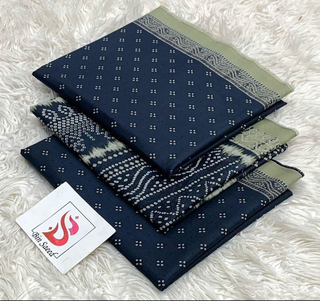 SUMMER LAWN COLLECTION  BIN SAEED BRAND UNSTITCHED BEAUTIFUL DIFFERENT PRINTED 3 PIECE