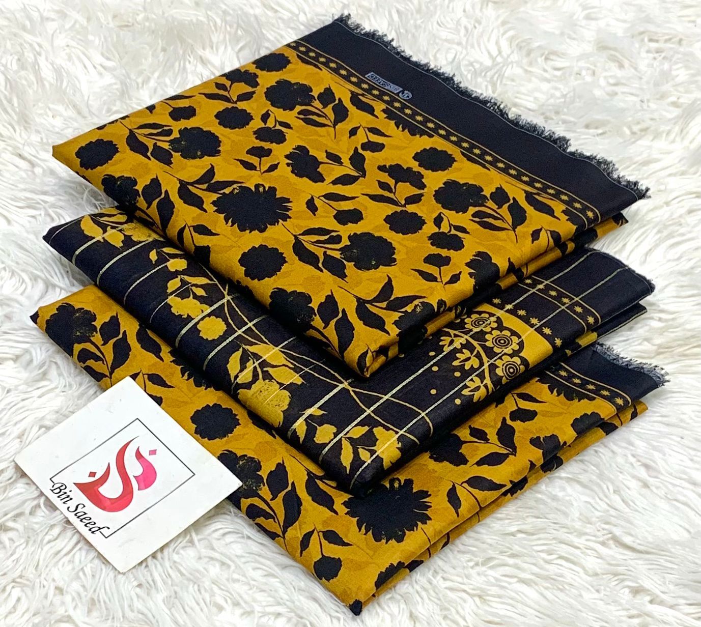 SUMMER LAWN COLLECTION  BIN SAEED BRAND UNSTITCHED BEAUTIFUL DIFFERENT PRINTED 3 PIECE