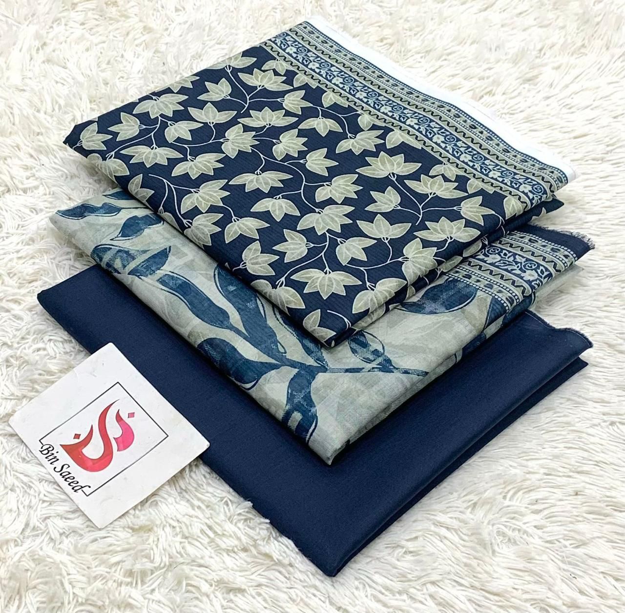 SUMMER LAWN COLLECTION  BIN SAEED BRAND UNSTITCHED BEAUTIFUL DIFFERENT PRINTED 3 PIECE