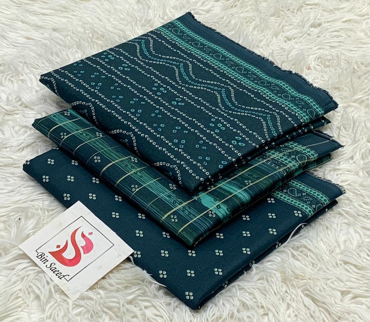 SUMMER LAWN COLLECTION  BIN SAEED BRAND UNSTITCHED BEAUTIFUL DIFFERENT PRINTED 3 PIECE