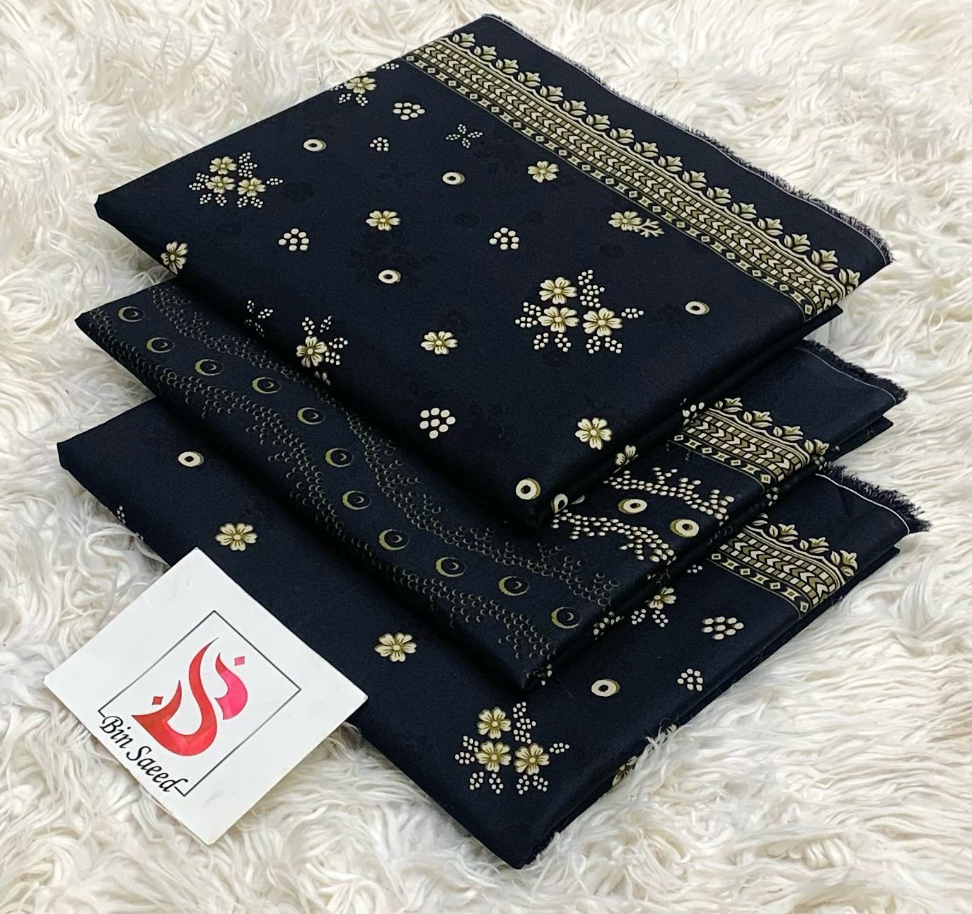 SUMMER LAWN COLLECTION  BIN SAEED BRAND UNSTITCHED BEAUTIFUL DIFFERENT PRINTED 3 PIECE