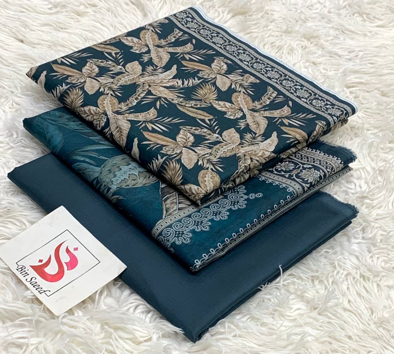 SUMMER LAWN COLLECTION  BIN SAEED BRAND UNSTITCHED BEAUTIFUL DIFFERENT PRINTED 3 PIECE