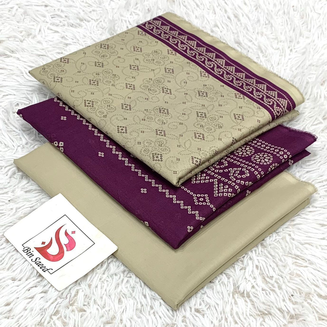 SUMMER LAWN COLLECTION  BIN SAEED BRAND UNSTITCHED BEAUTIFUL DIFFERENT PRINTED 3 PIECE
