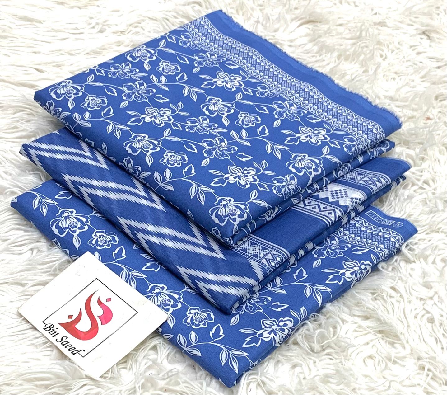 SUMMER LAWN COLLECTION  BIN SAEED BRAND UNSTITCHED BEAUTIFUL DIFFERENT PRINTED 3 PIECE