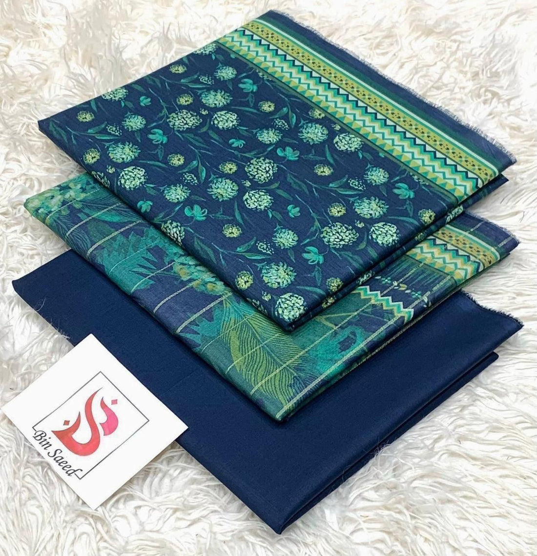 SUMMER LAWN COLLECTION  BIN SAEED BRAND UNSTITCHED BEAUTIFUL DIFFERENT PRINTED 3 PIECE
