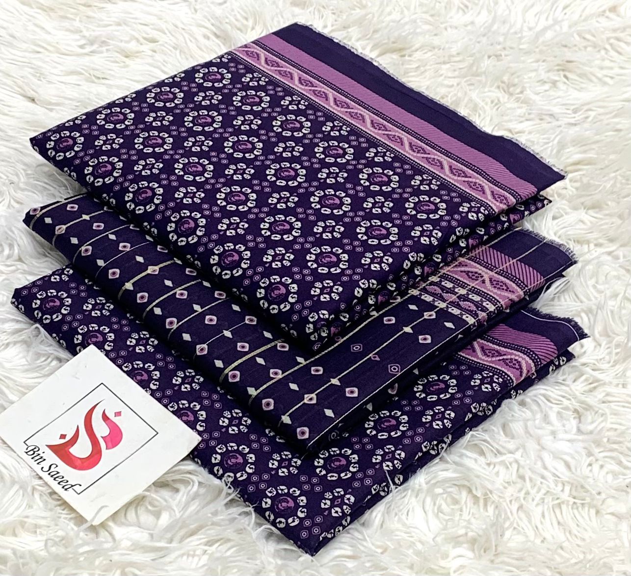 SUMMER LAWN COLLECTION  BIN SAEED BRAND UNSTITCHED BEAUTIFUL DIFFERENT PRINTED 3 PIECE