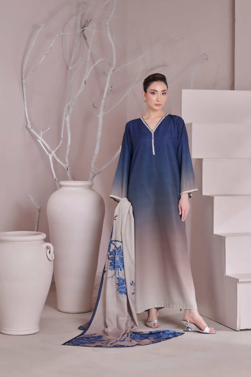 LULUSAR Unstitched 3-Piece Silk Dress