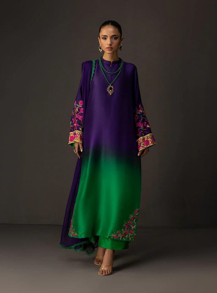 LULSAR UNSTITCHED 3 PIECE SILK DRESS