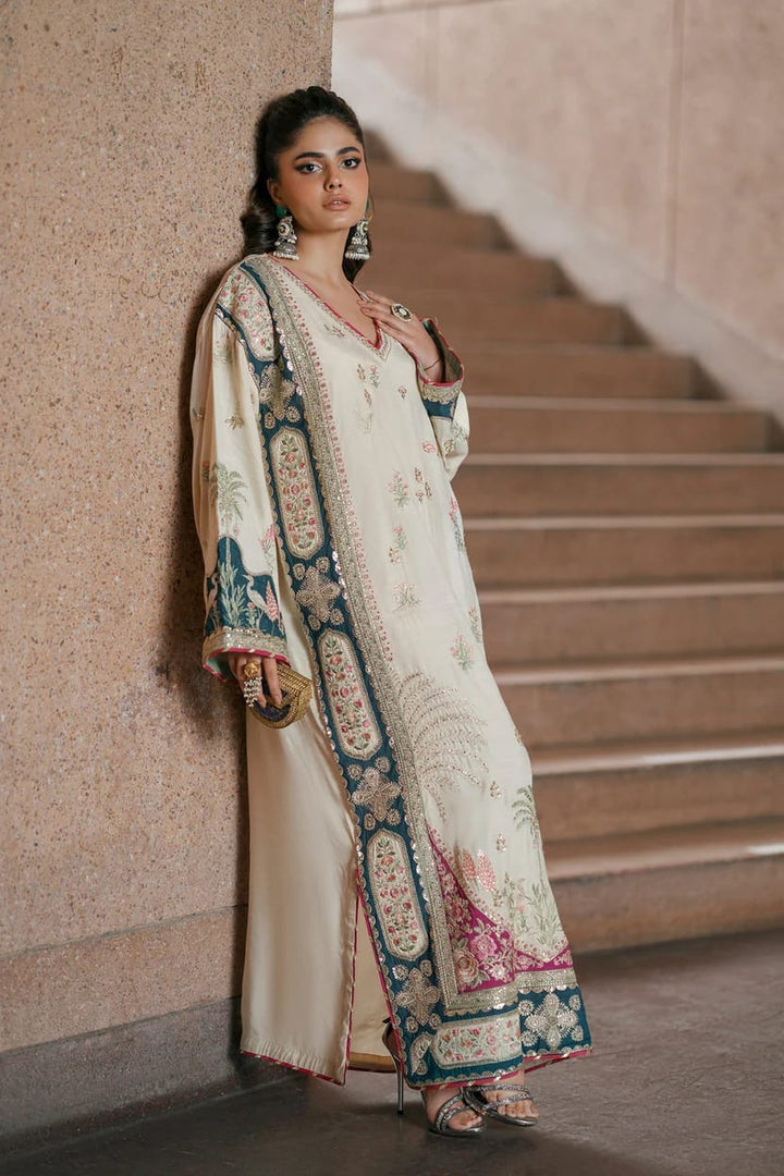 Ethnic Inspired – Heavy Embroidered Silk Kaftan (2-Piece Unstitched)