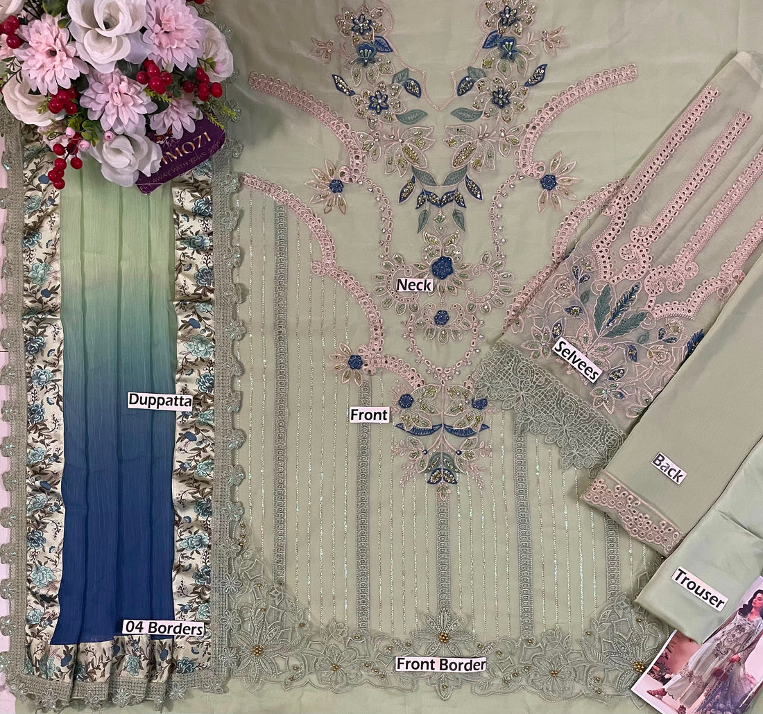 Maria B. Embroidered Chiffon Suit – Unstitched Collection