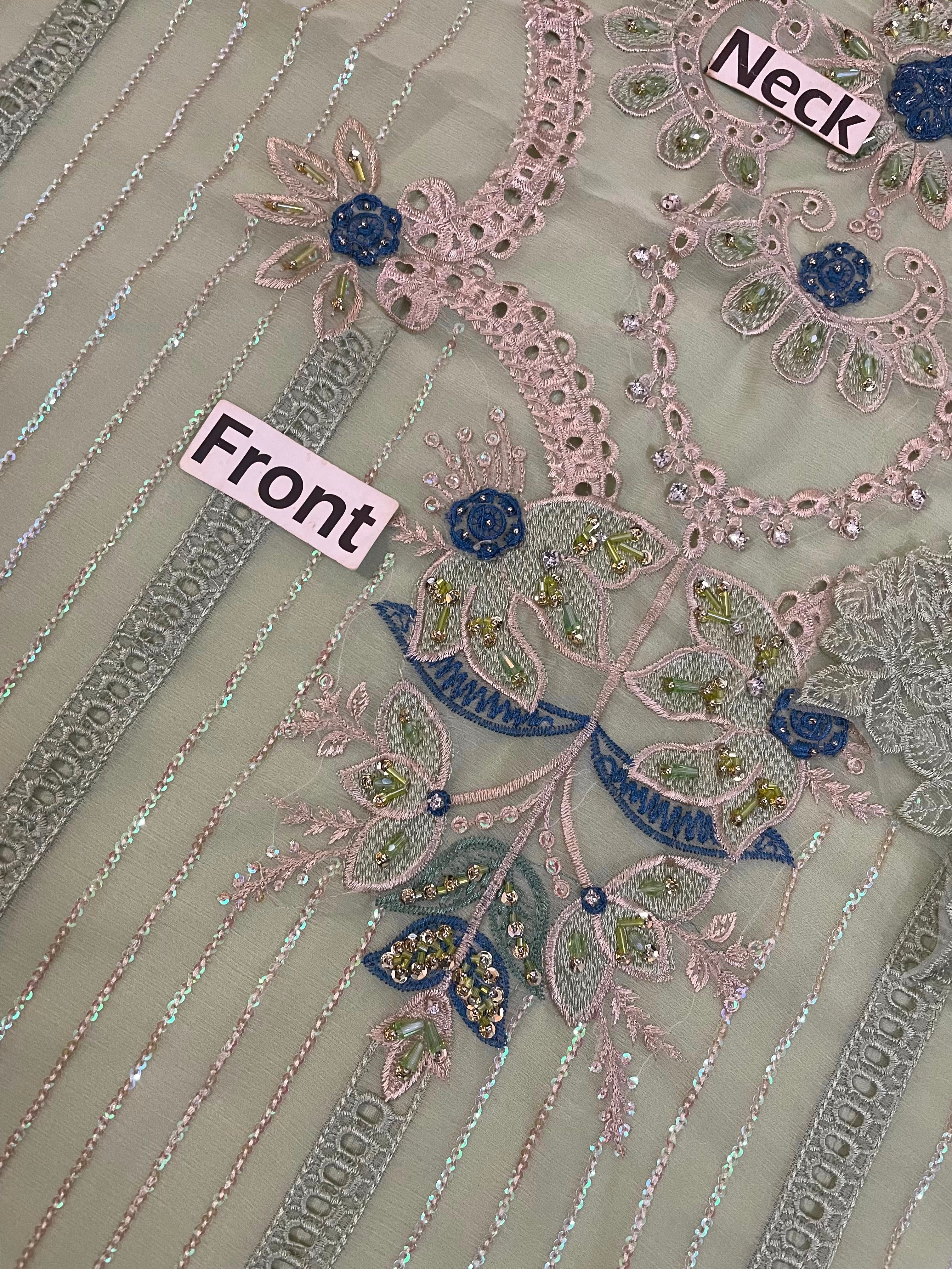 Maria B. Embroidered Chiffon Suit – Unstitched Collection