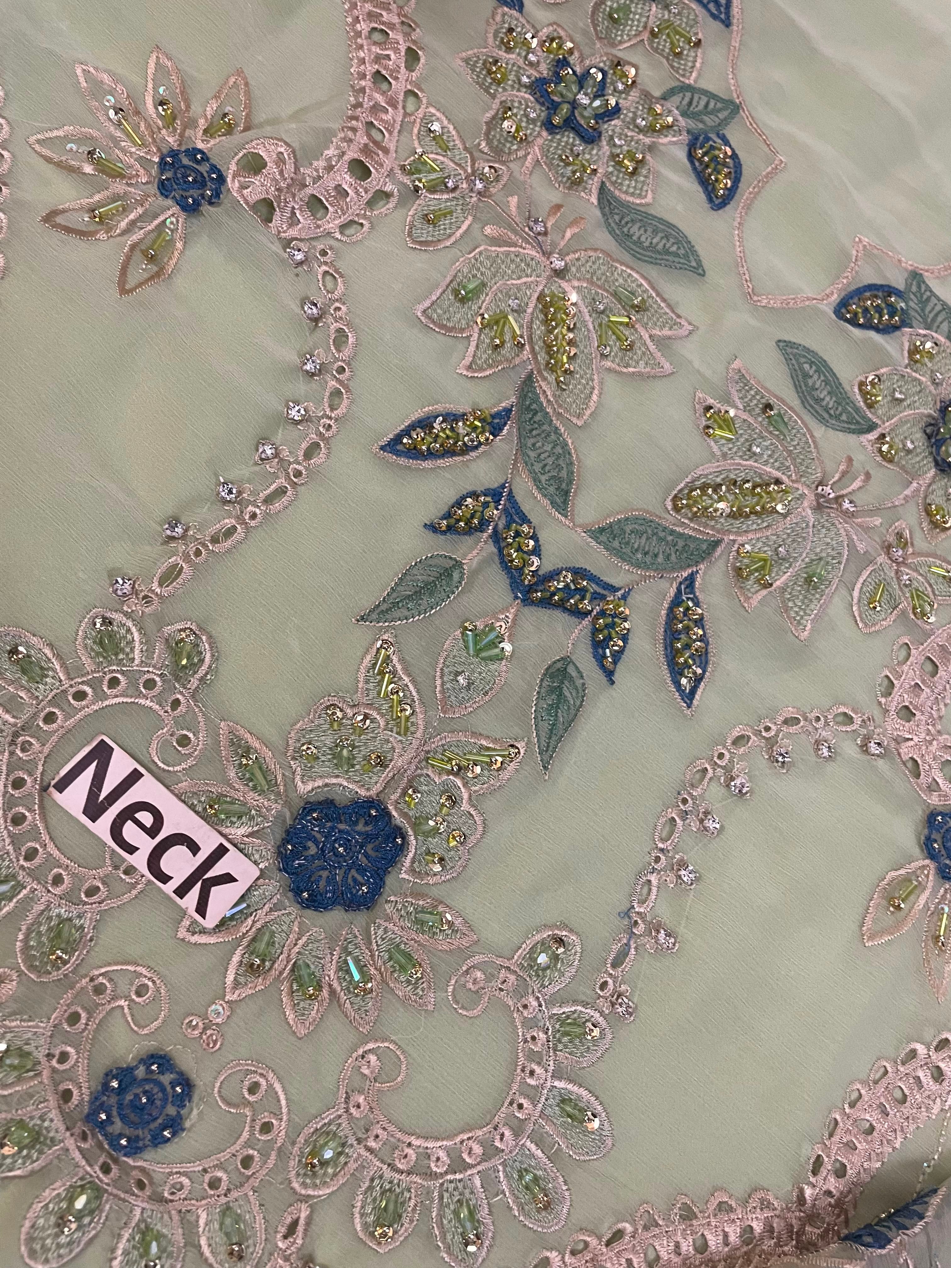 Maria B. Embroidered Chiffon Suit – Unstitched Collection