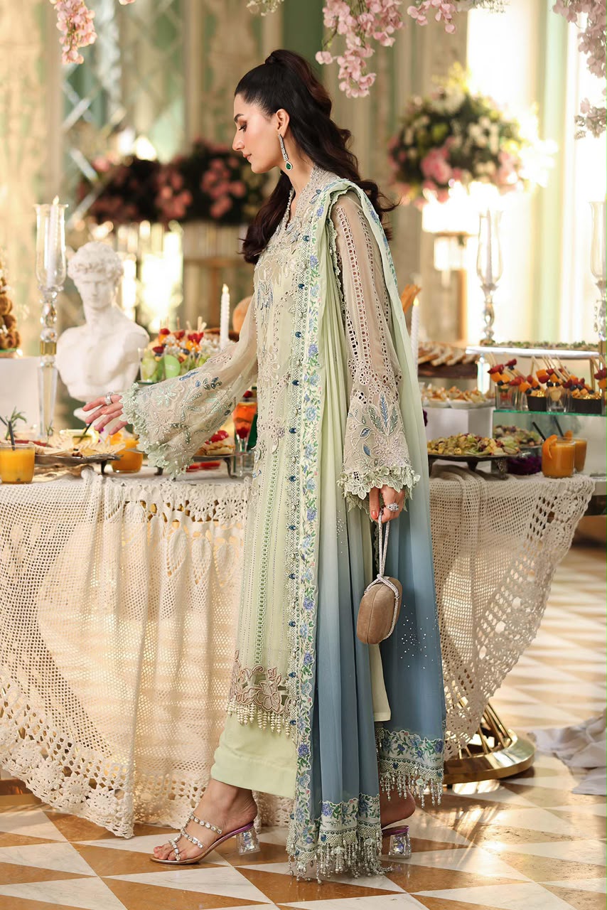 Maria B. Embroidered Chiffon Suit – Unstitched Collection