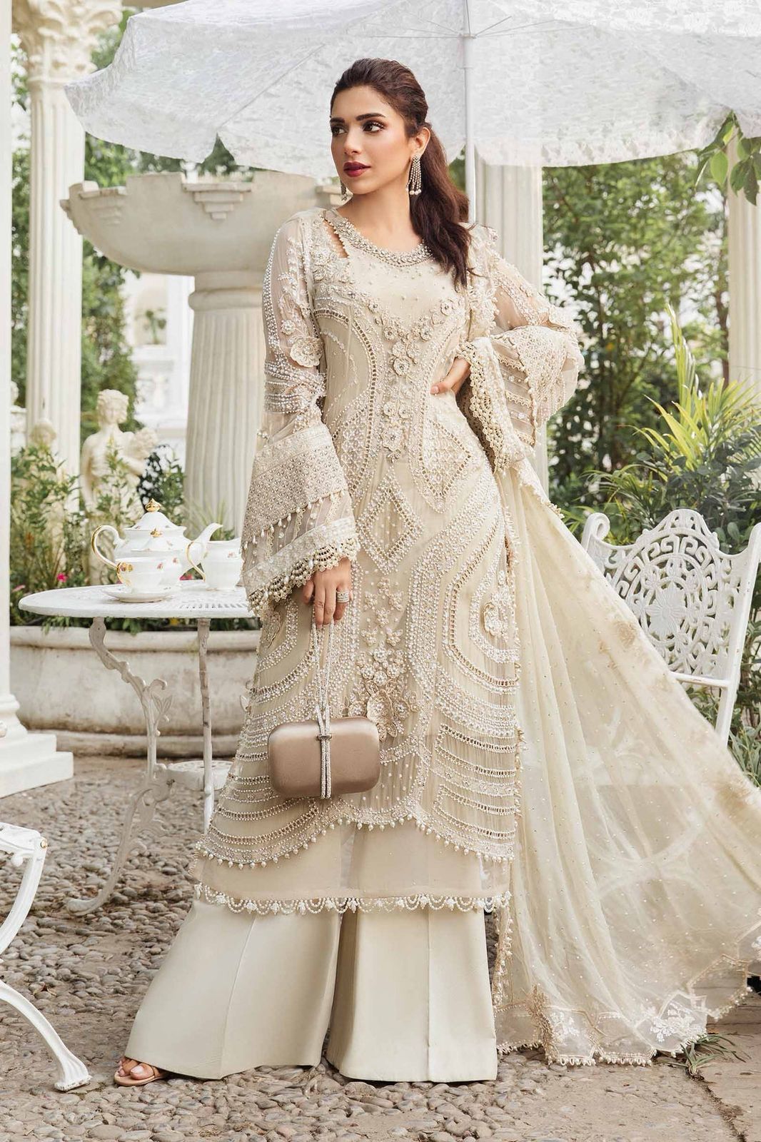 Maria B. Embroidered Chiffon Suit – 03 (Master Replica)