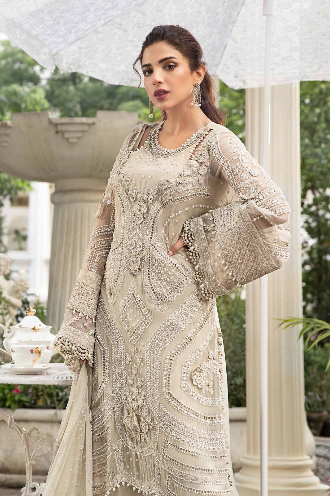 Maria B. Embroidered Chiffon Suit – 03 (Master Replica)