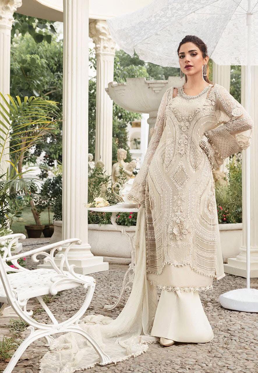 Maria B. Embroidered Chiffon Suit – 03 (Master Replica)
