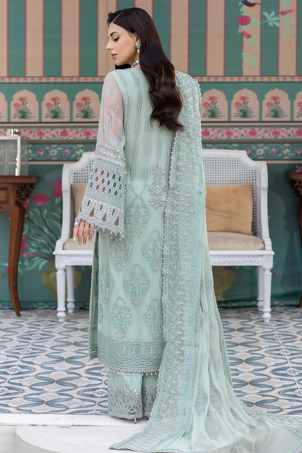 FLOSSIE BRAND (UNSTITCHED ORGENZA 3 PIECE)