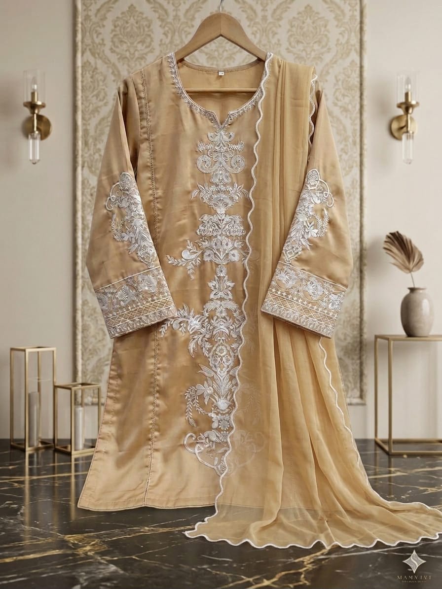 MIRANA Silk Edit 2026 – Premium Charmuse &amp; Chiffon 3-Piece Suit