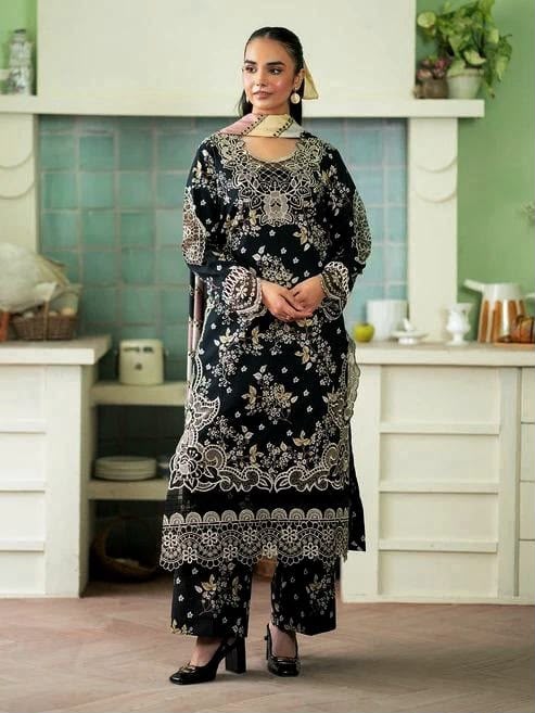 UNSTITHED SUMMER LAWN  COLLECTION 3 PIECE