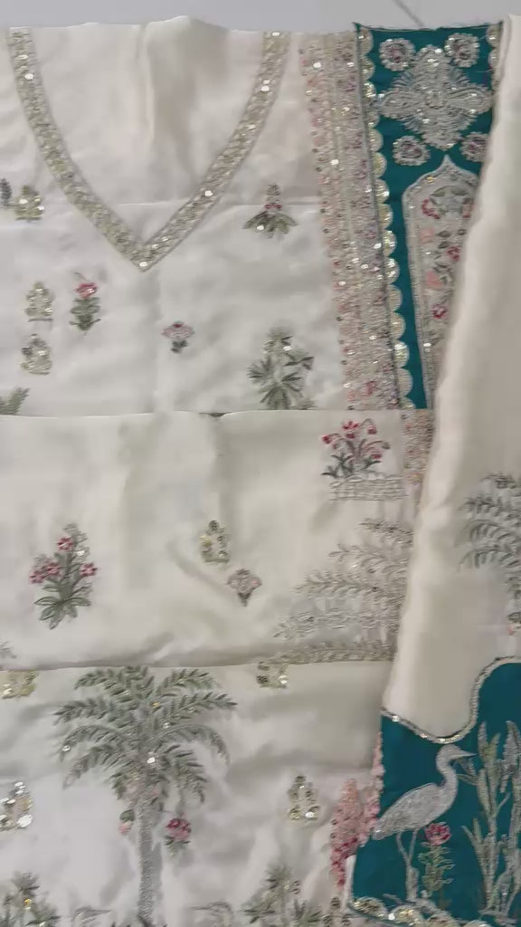Ethnic Inspired – Heavy Embroidered Silk Kaftan (2-Piece Unstitched)